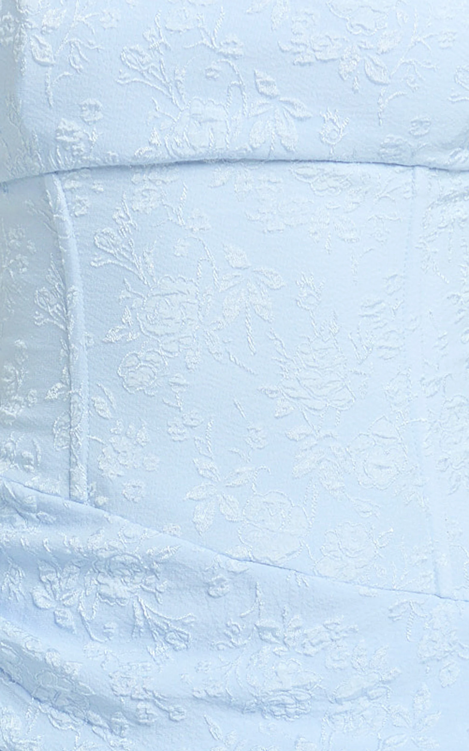 Berri Maxi Dress - Strapless Jacquard High Split Dress in Blue