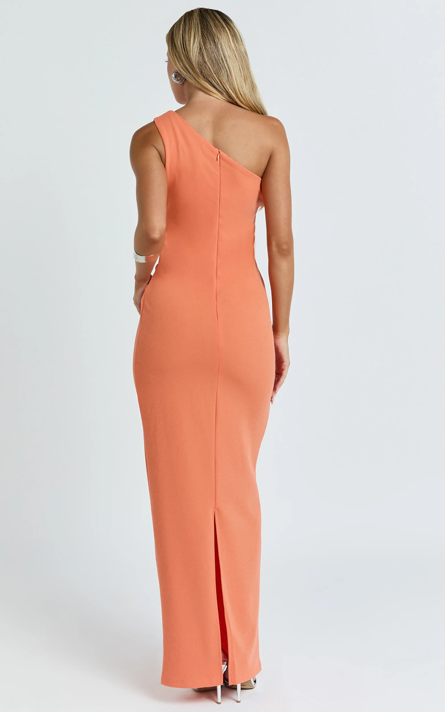 Criselda Maxi Dress - One Shoulder Maxi Dress in Orange