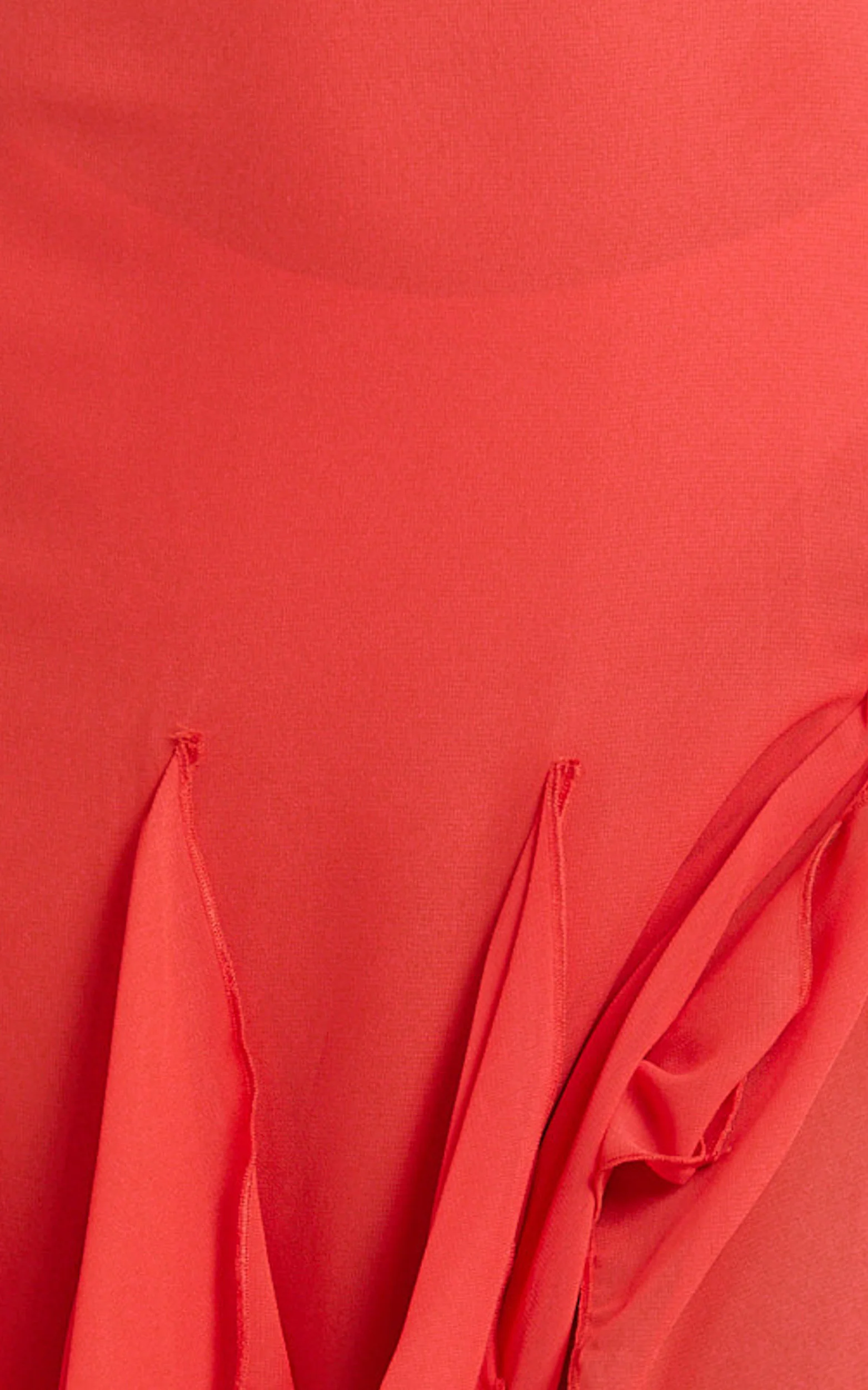 Maeve Maxi Dress - V Neck Ruffle Tier Slip Dress in Chilli