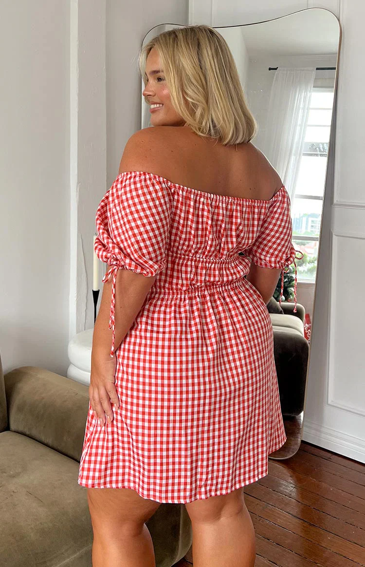 I'm Yours Red Gingham Mini Dress