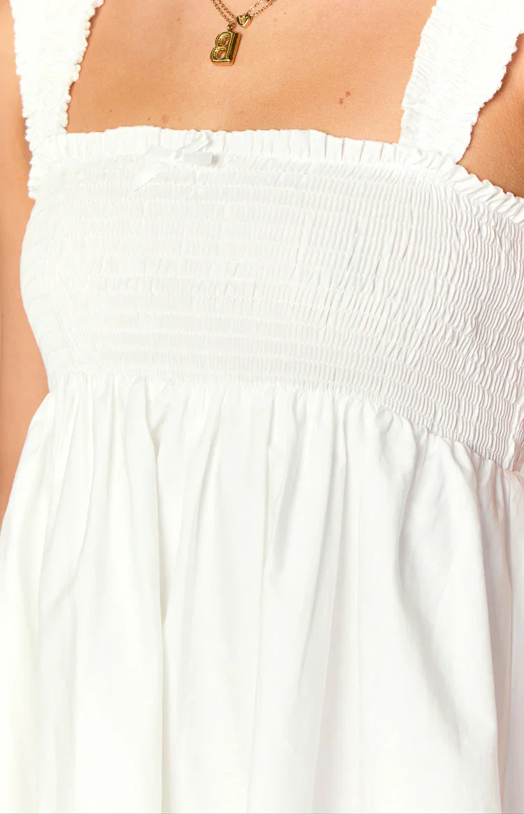 Dekoda White Cap Sleeve Mini Dress