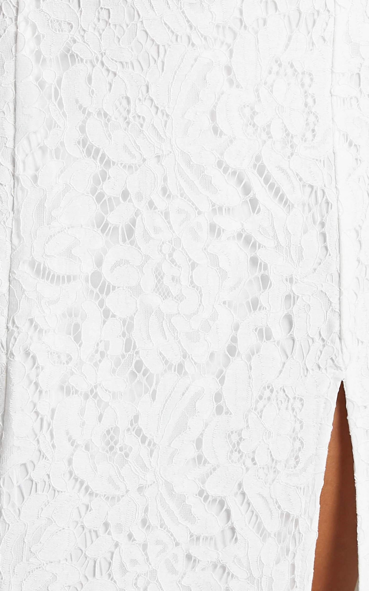 Always Extra Maxi Dress - Thigh Split Dress in White Lace