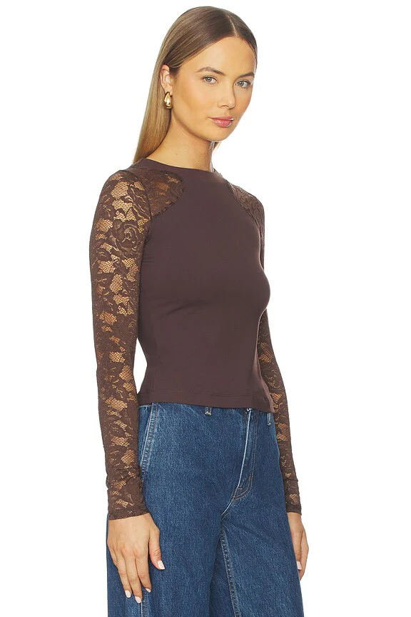 x Intimately FP No Excuses Long Sleeve In Hot Fudge