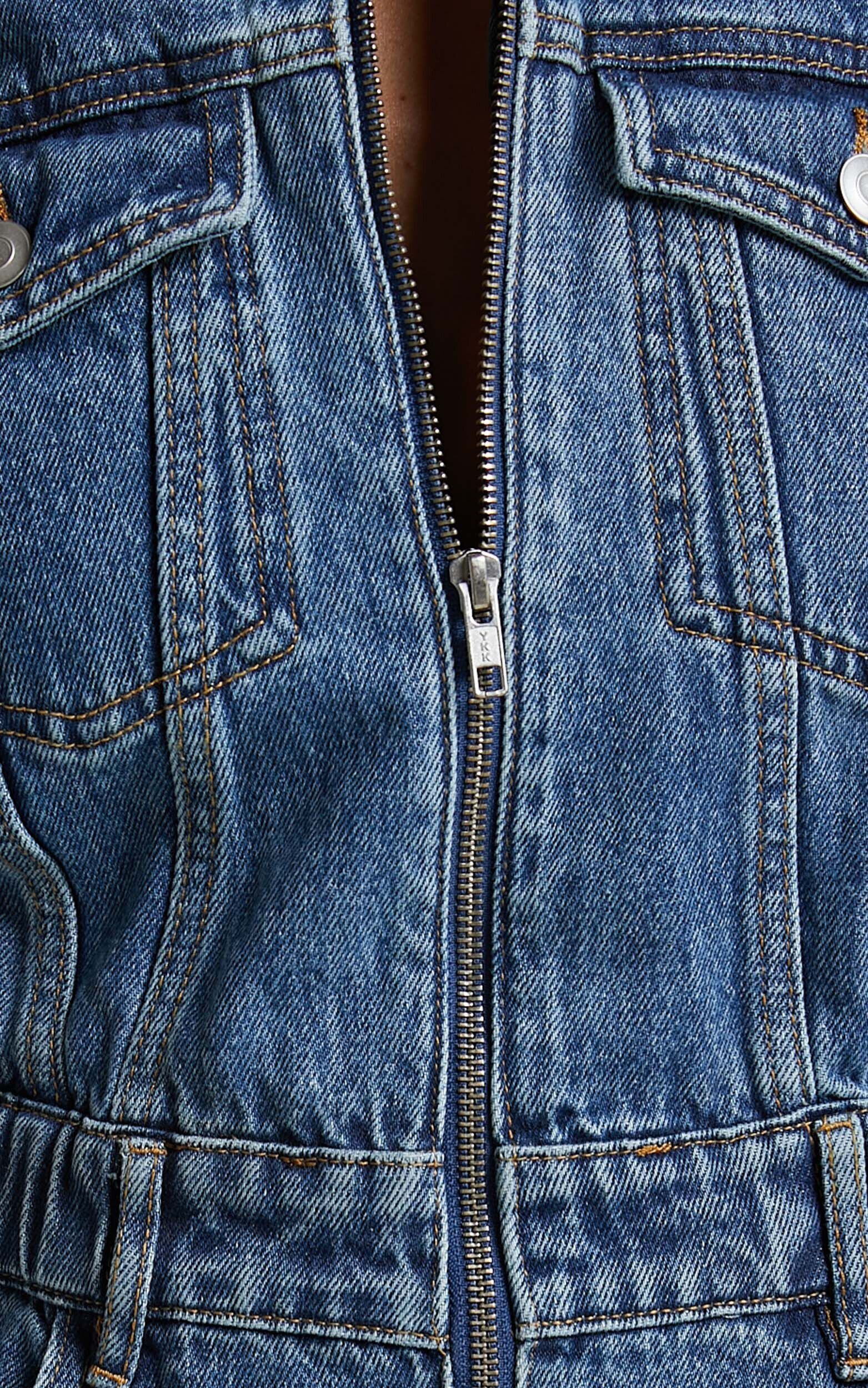 Mauriel Playsuit - Recycled Cotton Utility Playsuit in Dark Blue