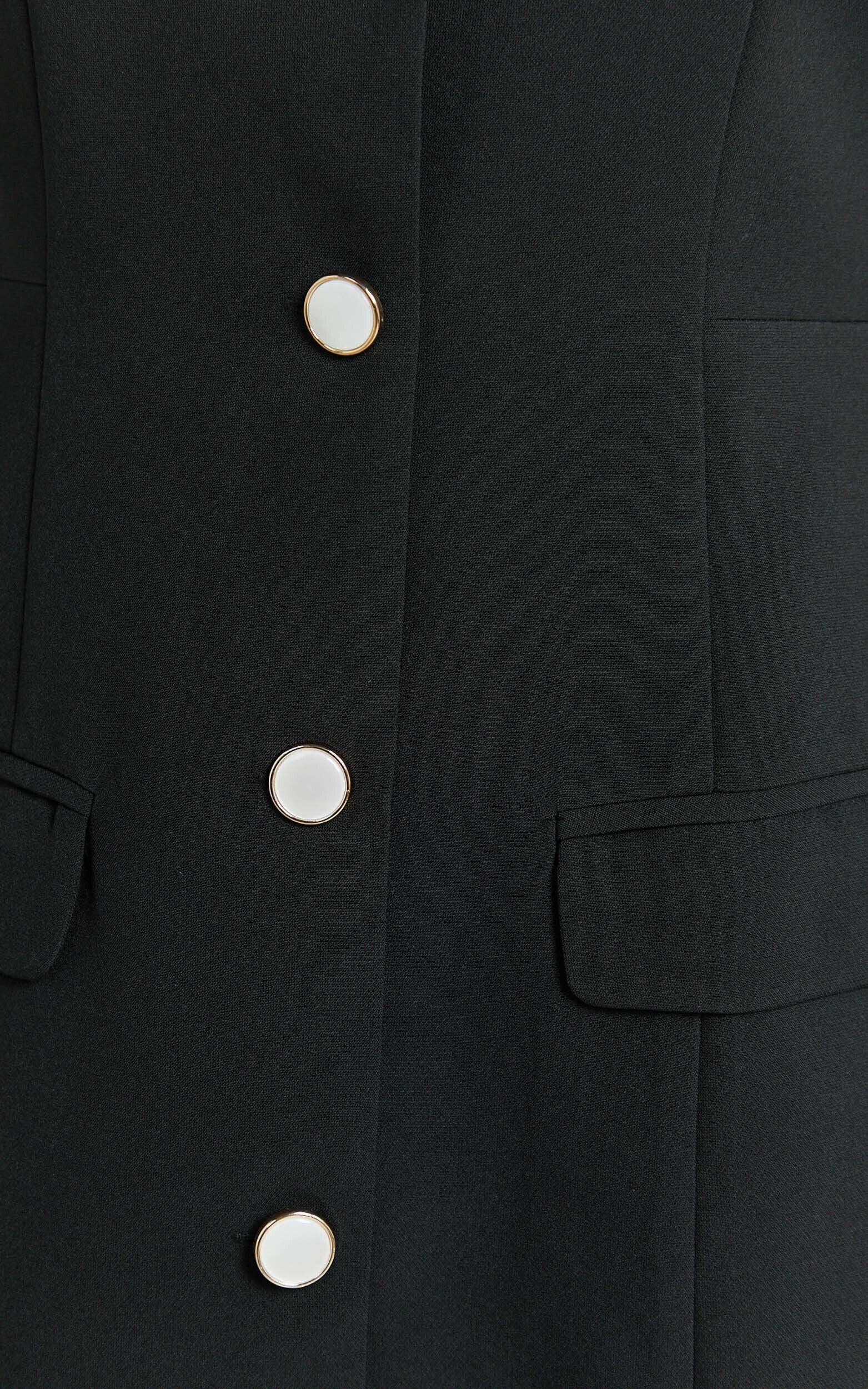 Janille Mini Dress - Button Through Dress in Black