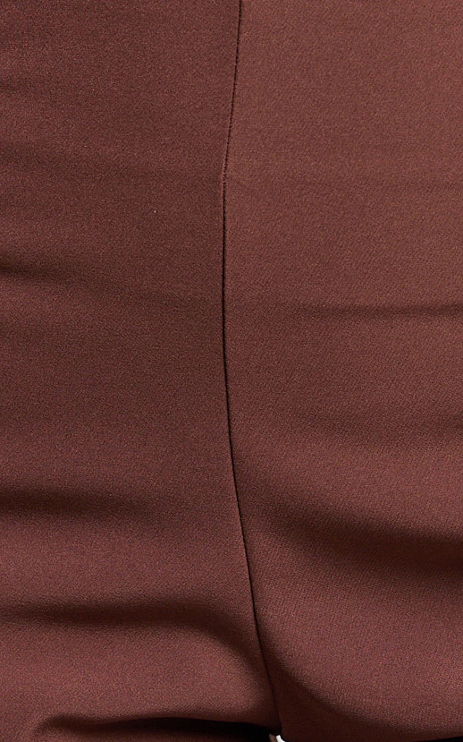 Volta Pants - Front High Waisted Split Boot Leg Kick Out Pants in Chocolate