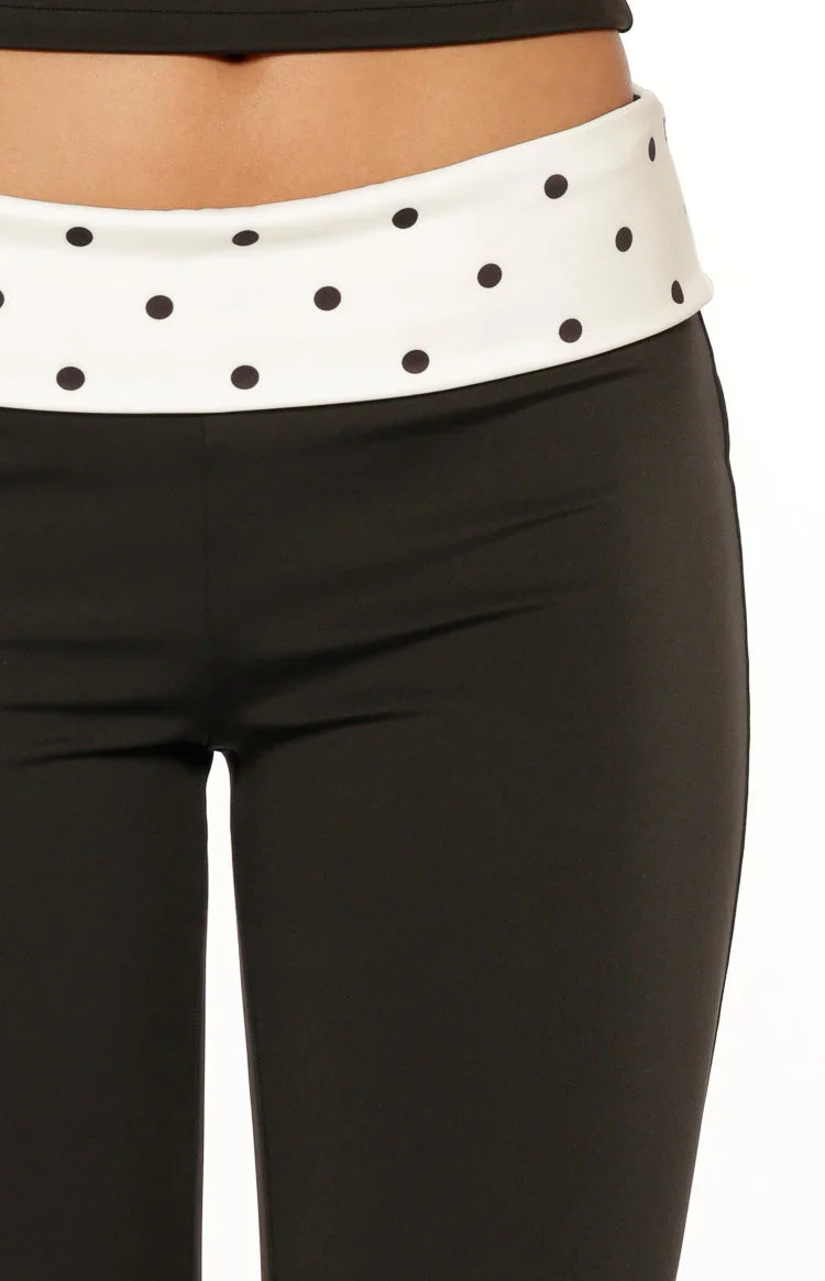Reece Black Polka Dot Band Capris