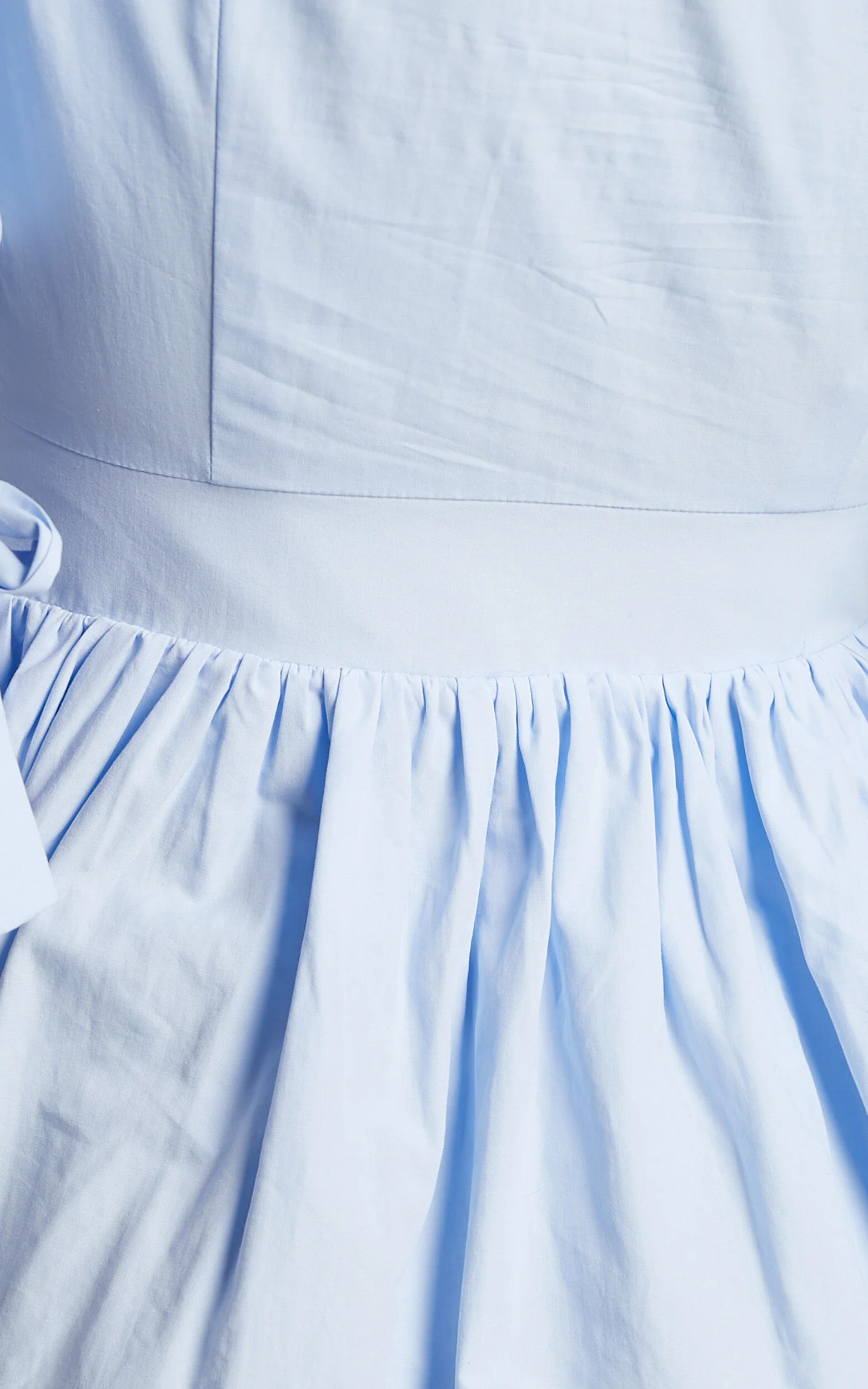 Zandra Mini Dress - Puff Sleeve Poplin Dress in Icy Blue