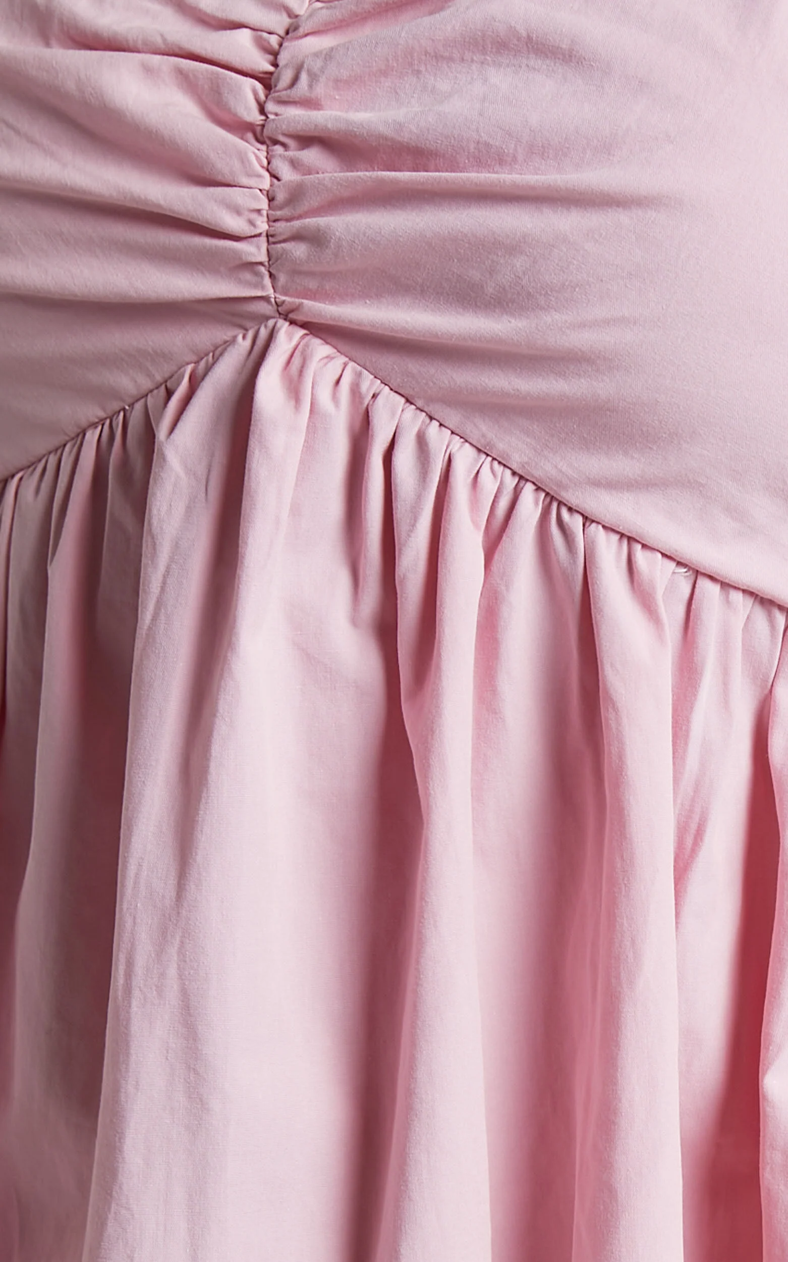 Vashti Mini Dress - Puff Sleeve Sweetheart Dress in Light Pink