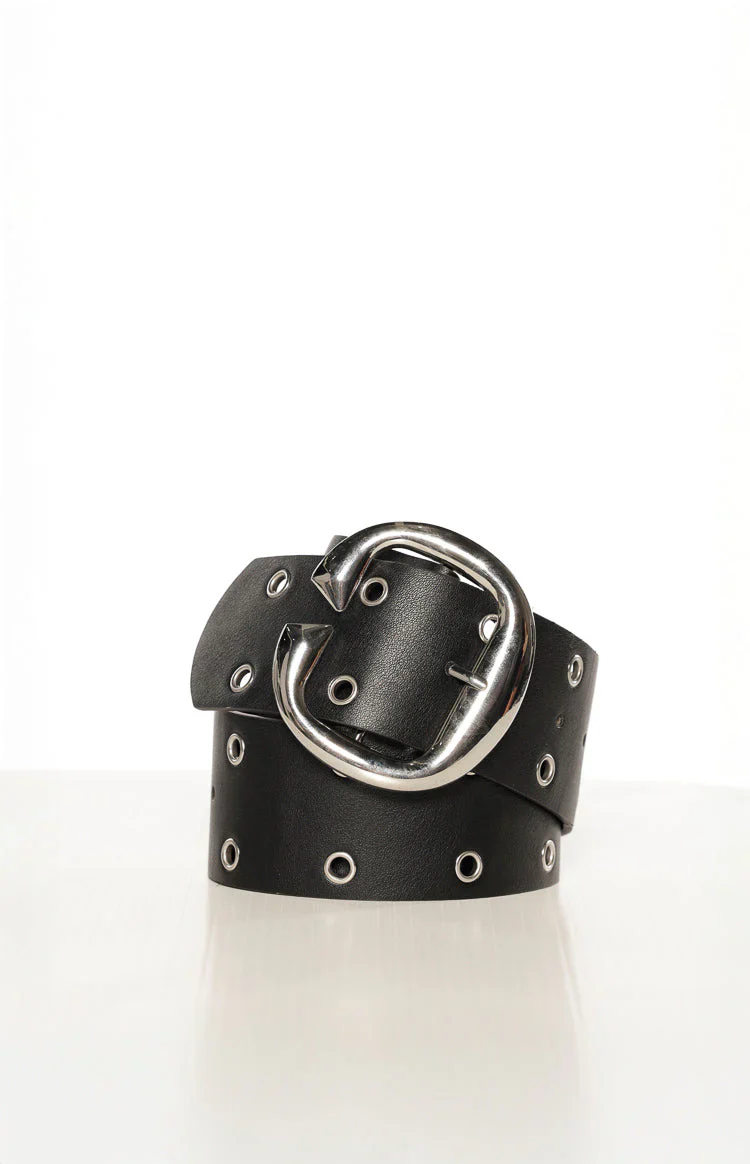 Vandal Black and Silver Eyelet Belt