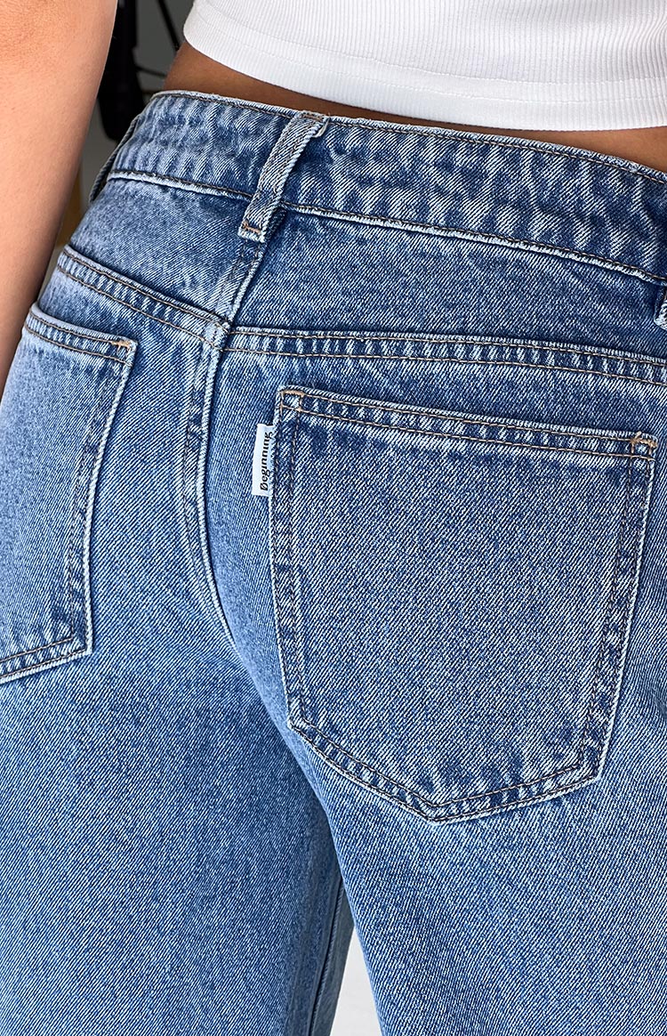 Beau Mid Wash Tie Waist Denim Jeans