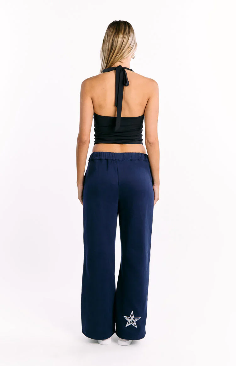 Dania Navy Leopard Star Track Pants