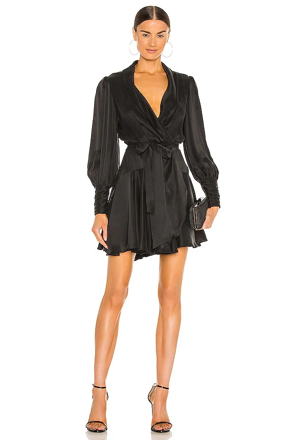 Silk Wrap Mini Dress