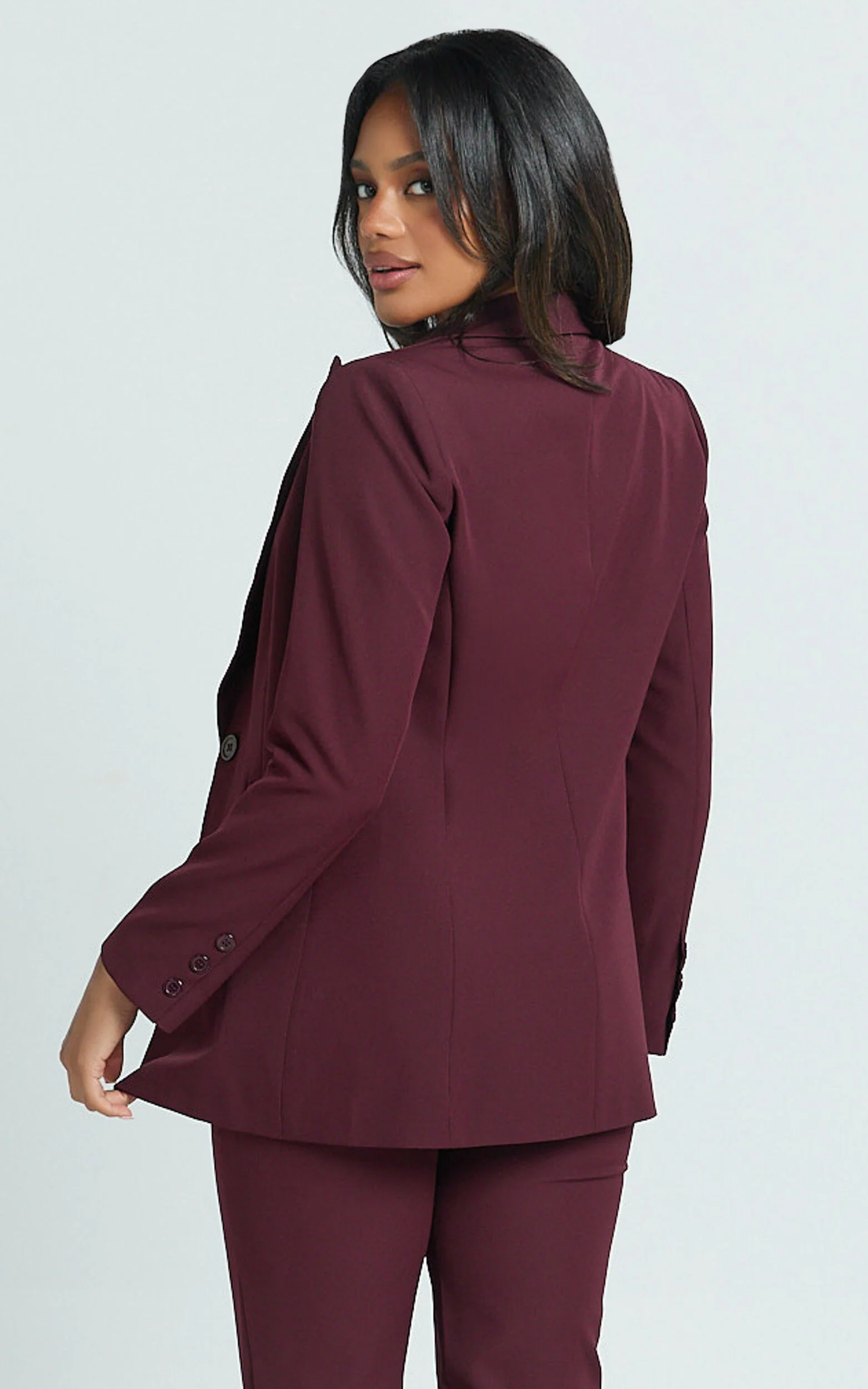 Hermie Blazer - Single Breasted Blazer in Wine
