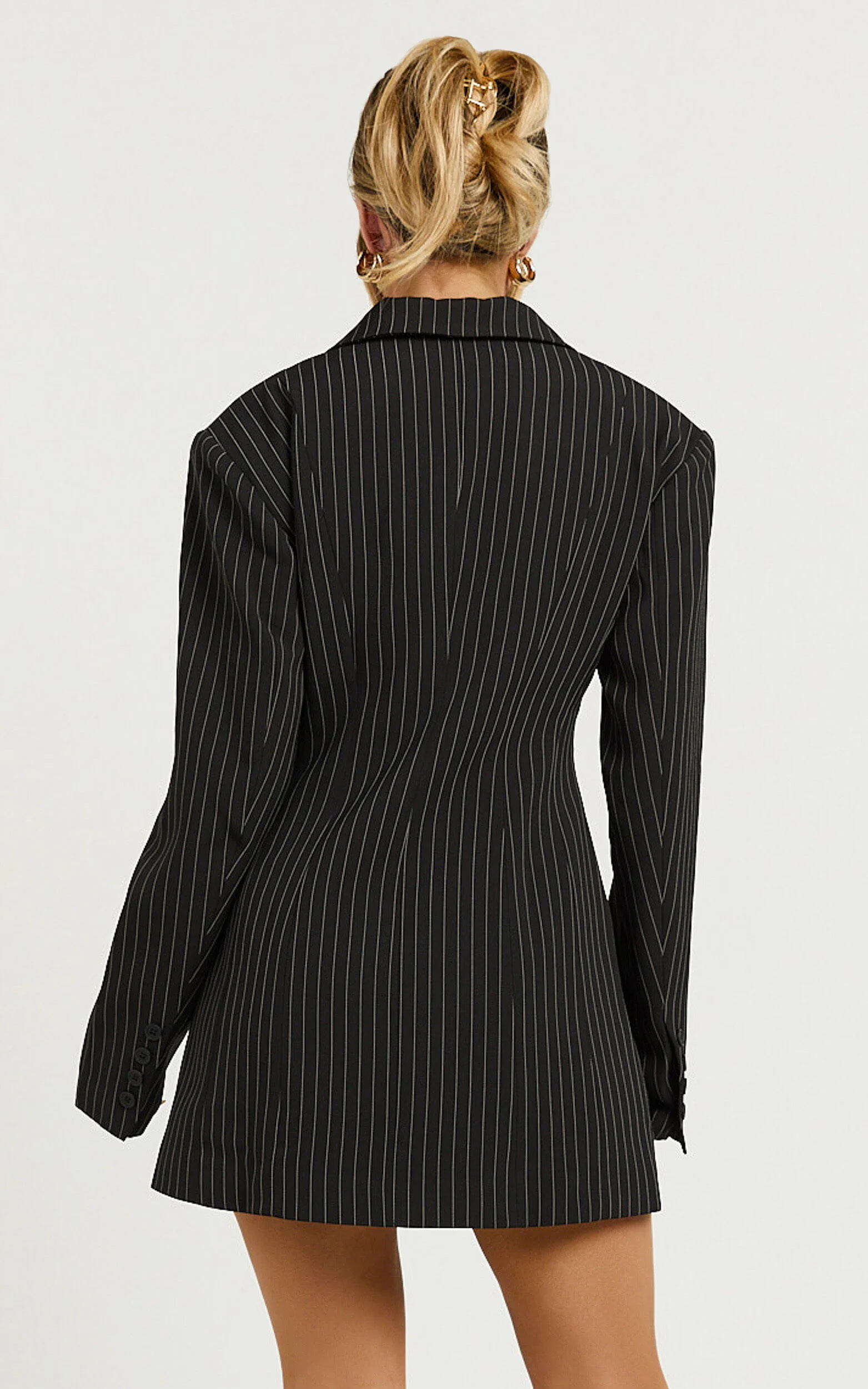 Lioness - Leo Dress in Onyx Pinstripe