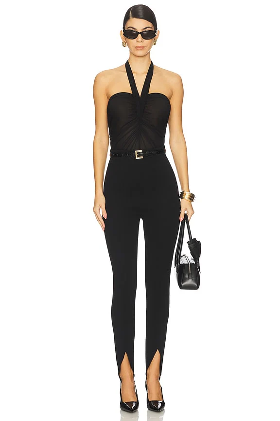 Strap Halter Neck Bodysuit