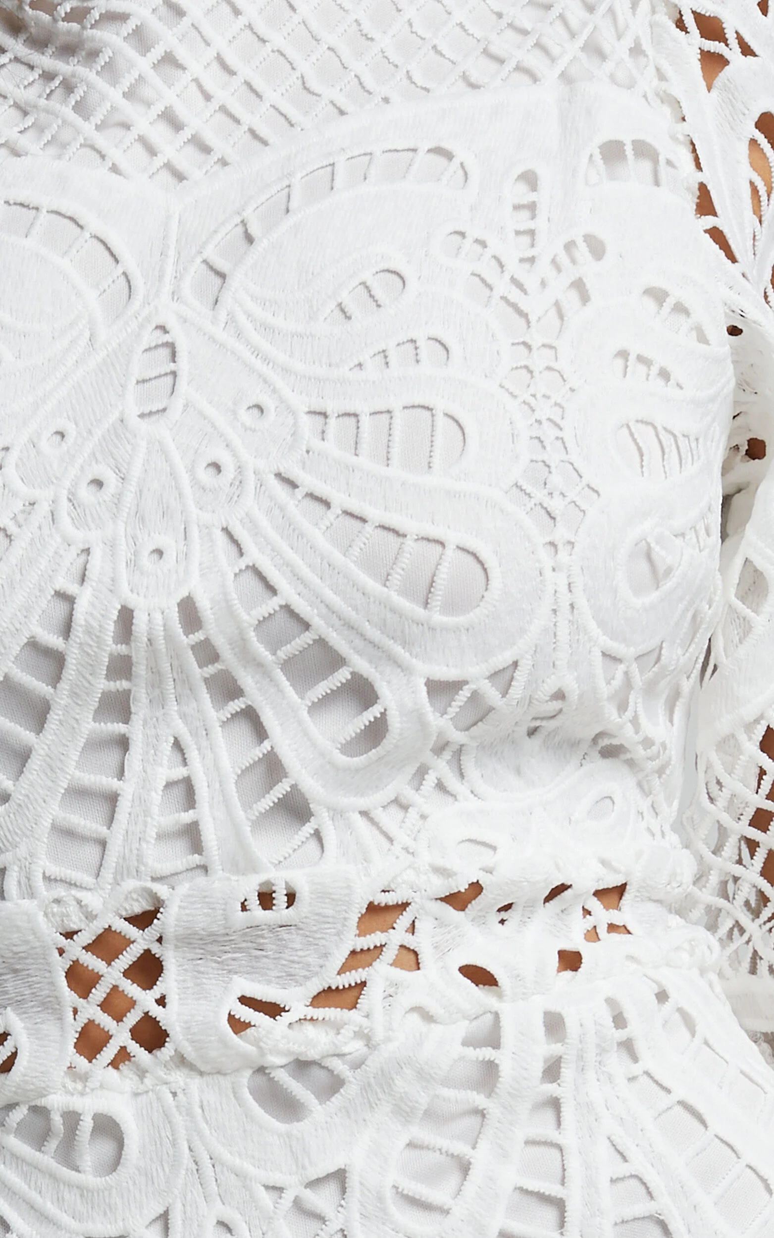 Kiss Me Now Mini Dress - Long Puff Sleeve Dress in White Lace