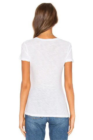 Casual V Neck Tee with Reverse Binding