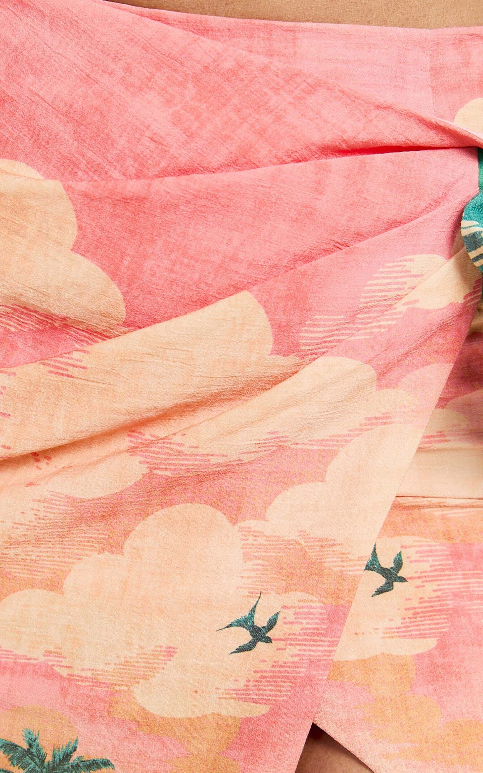 Amalie The Label - Leesha Side Knot Midi Skirt in Island Sunset Print