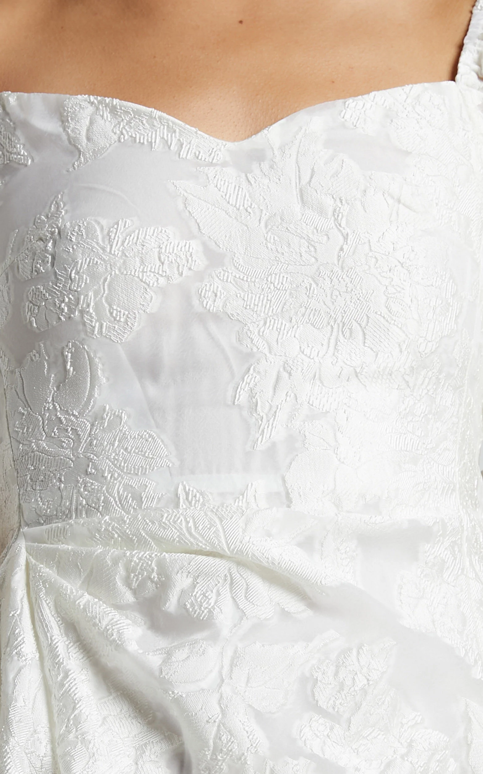 Brailey Mini Dress - Puff Sleeve Fit and Flare Dress in White