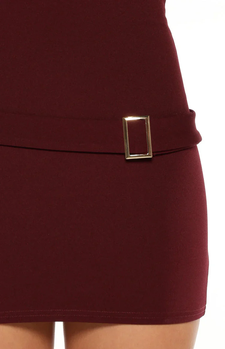 Marla Burgundy Micro Mini Dress