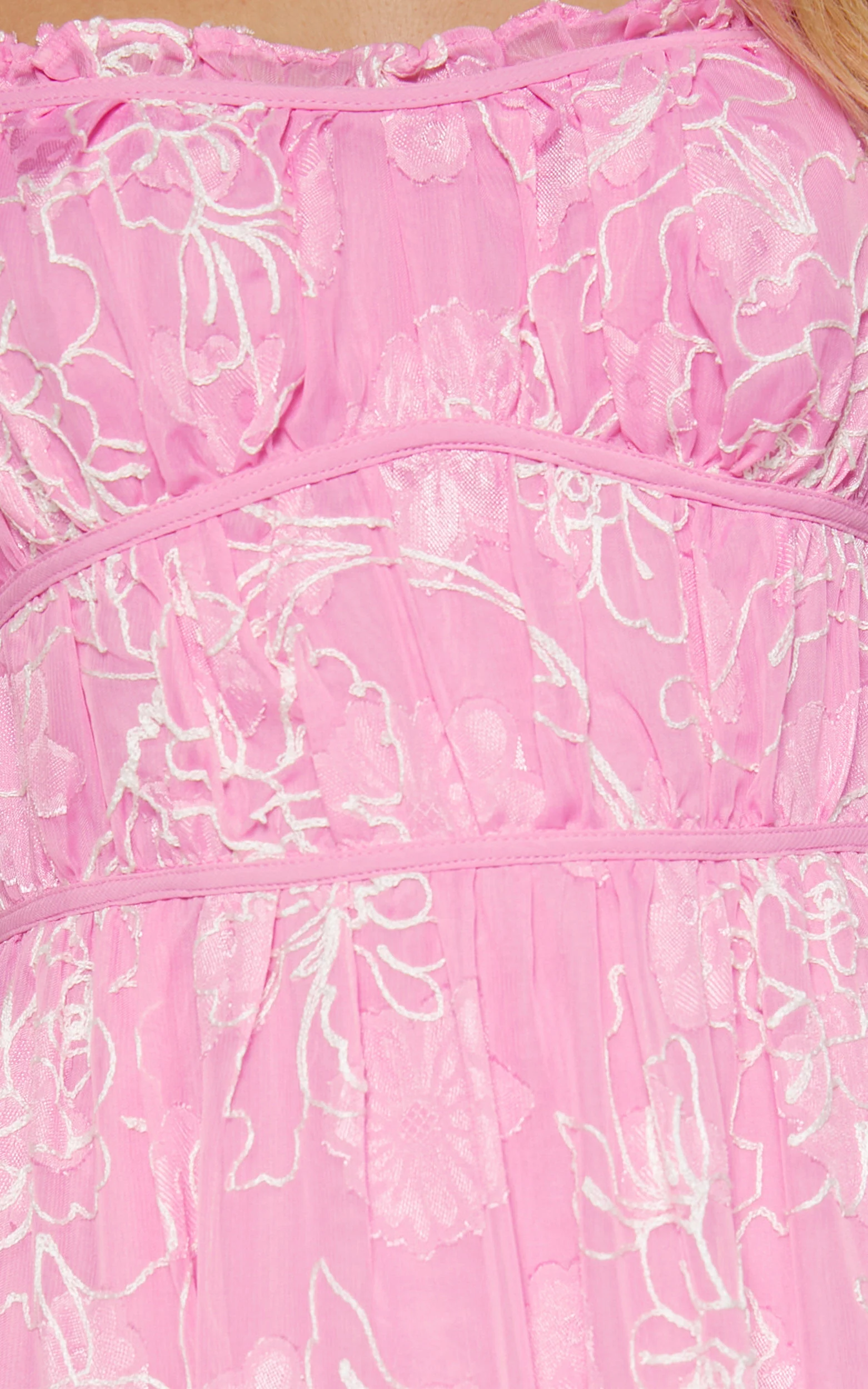 Harley Midi Dress - Puff Sleeve Dress in Pink