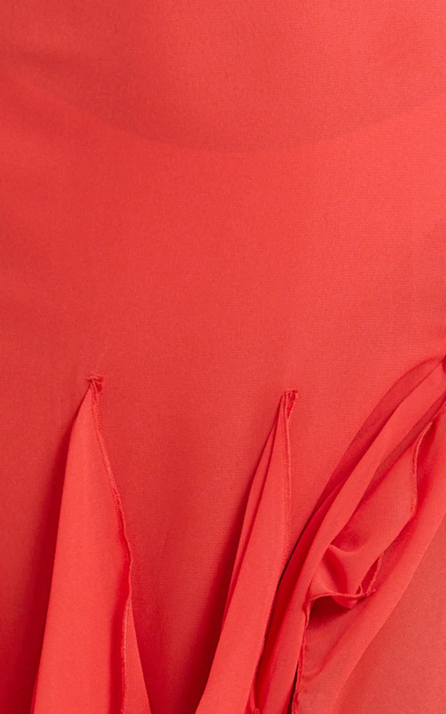 Maeve Maxi Dress - V Neck Ruffle Tier Slip Dress in Chilli