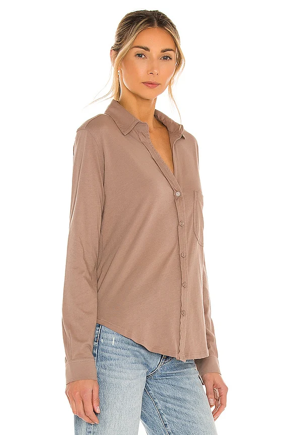 Light Weight Jersey Button Up