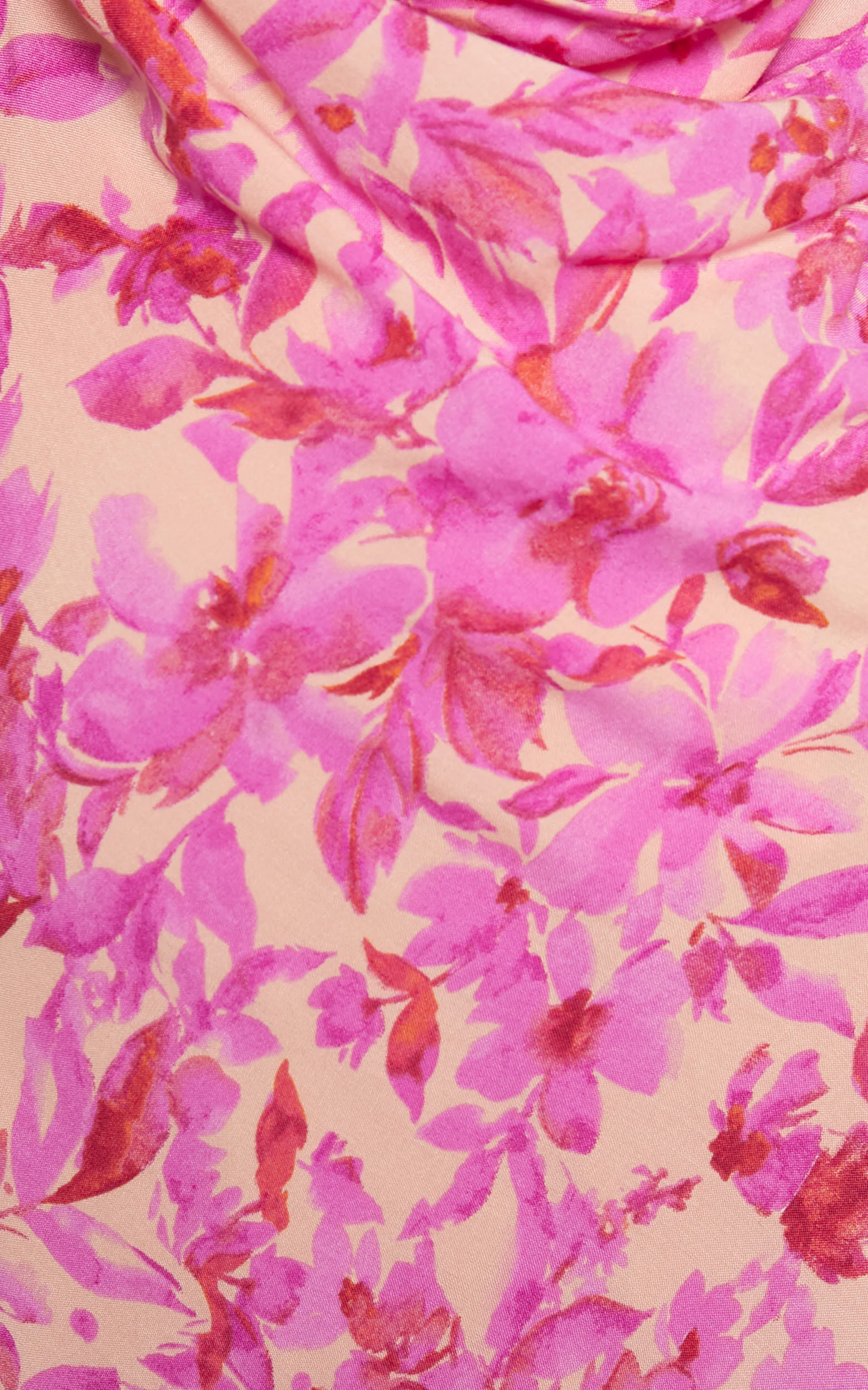 Manuella Maxi Dress - Cowl Neck Slit Slip Dress in Pink