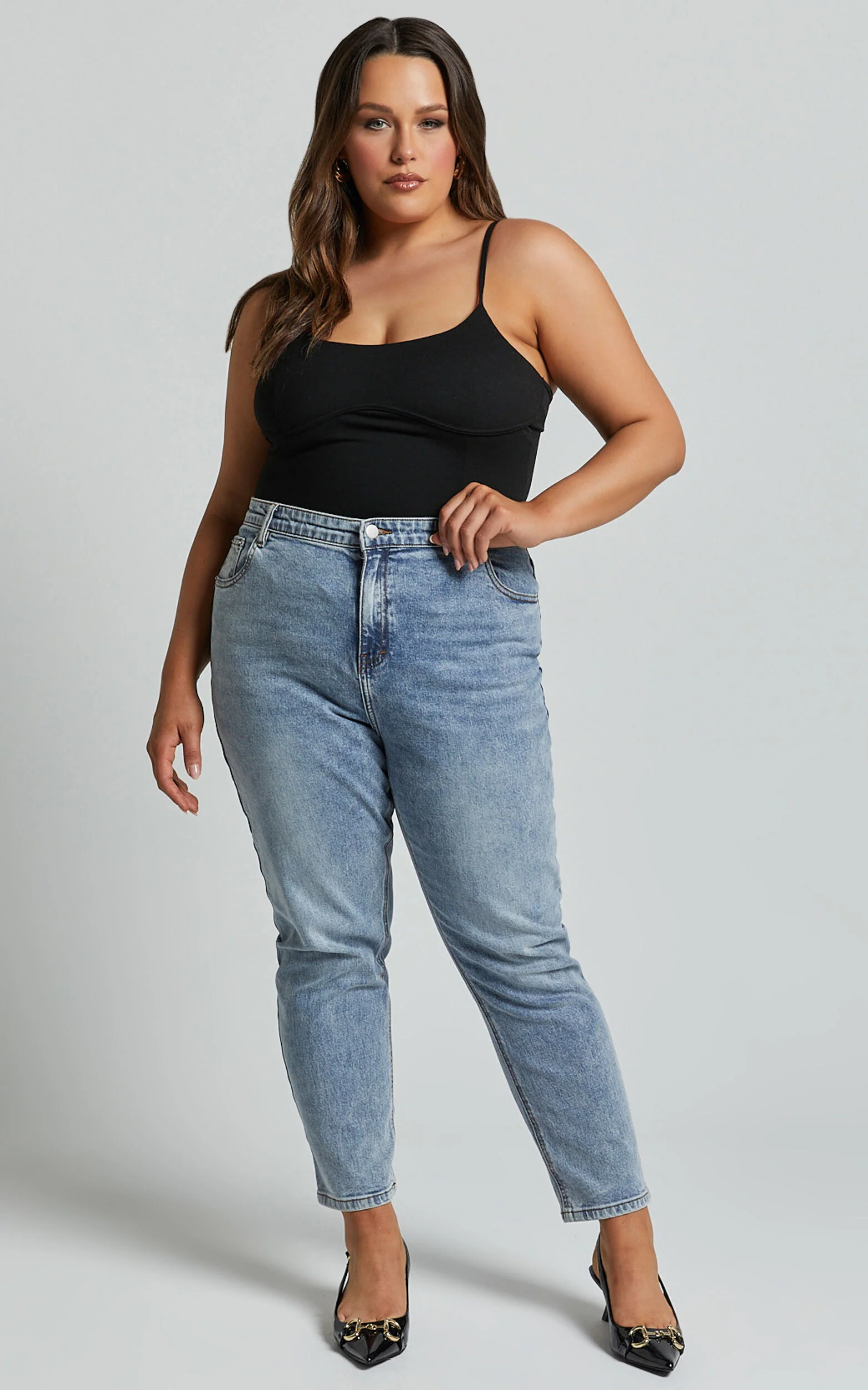 Daramie Bodysuit - Underbust Detail Bodysuit in Black