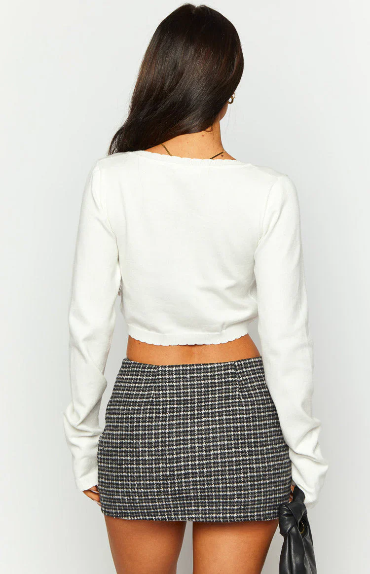 Twilight Grey Plaid Mini Skirt