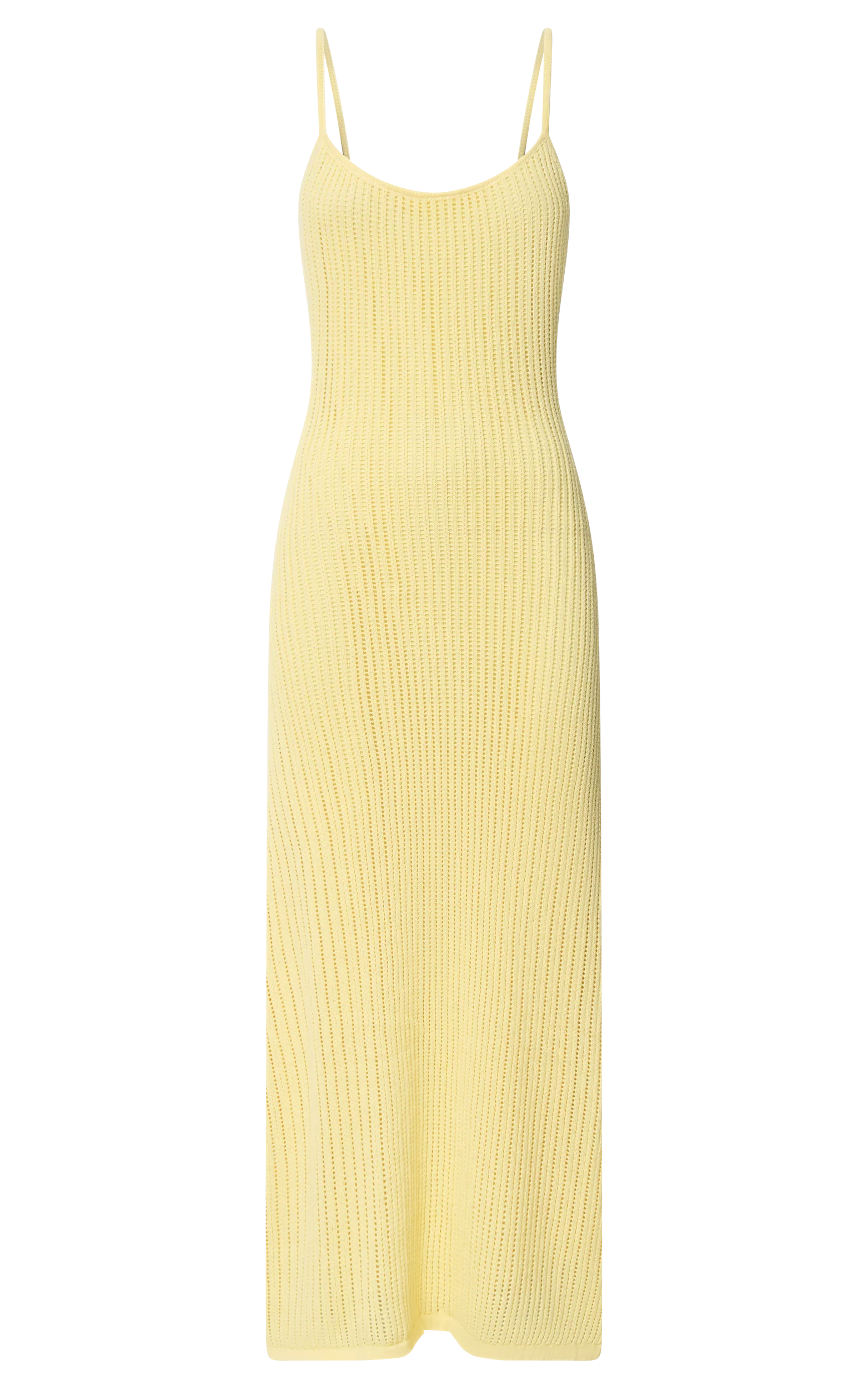 Fhel Maxi Dress - Crochet Strappy Dress in Lemon