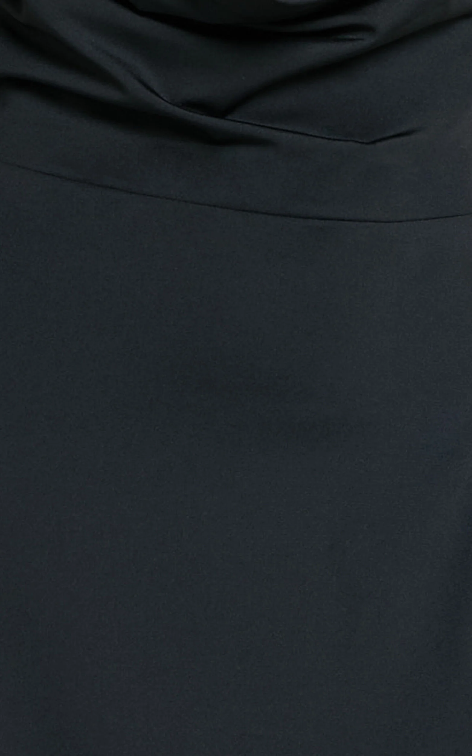 Sylvana Maxi Dress - Cowl Halter Neck Bodycon Dress in Black