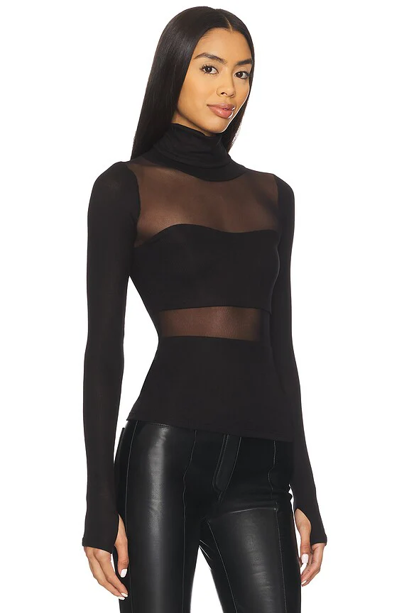 Rem Long Sleeve Fitted Turtleneck Top