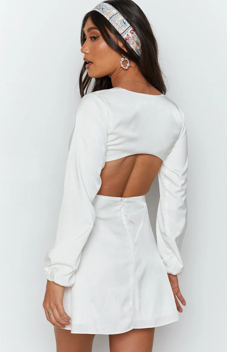 Mars Twist Mini Dress White