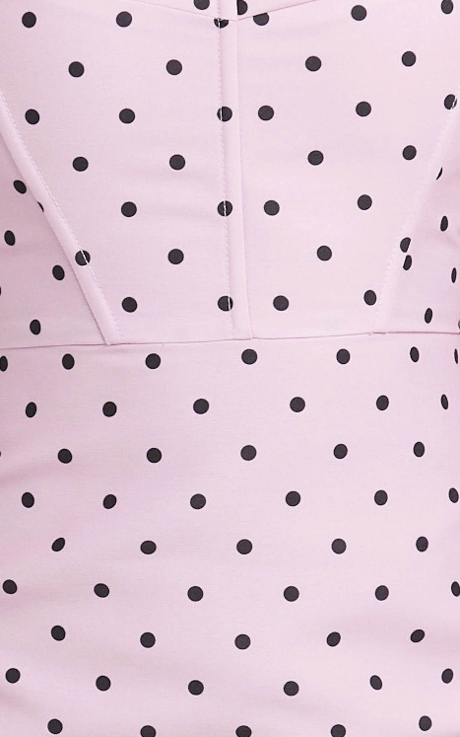 Janice Mini Dress - Square Neckline Dress in Fondant Pink Polka Dot