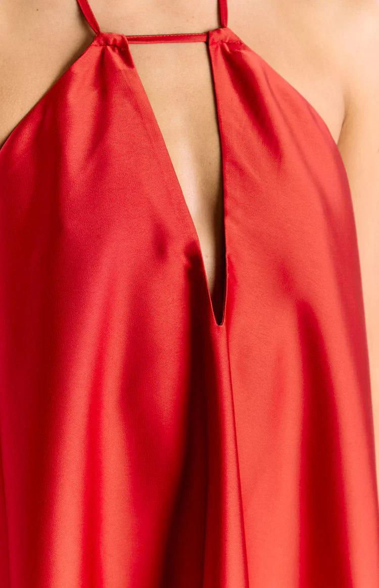 Sympathy Red Halter Neck Mini Dress