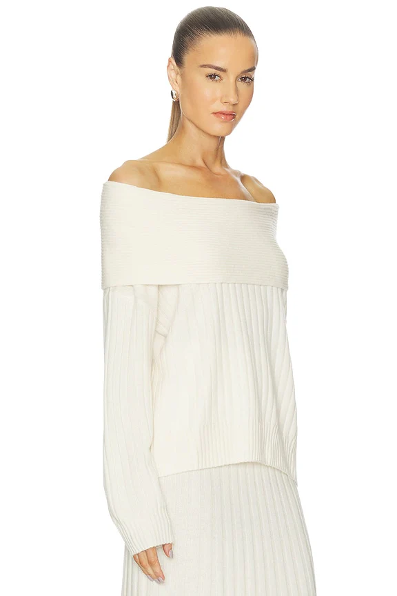 Premium Cashmino Ribbed Draped Top