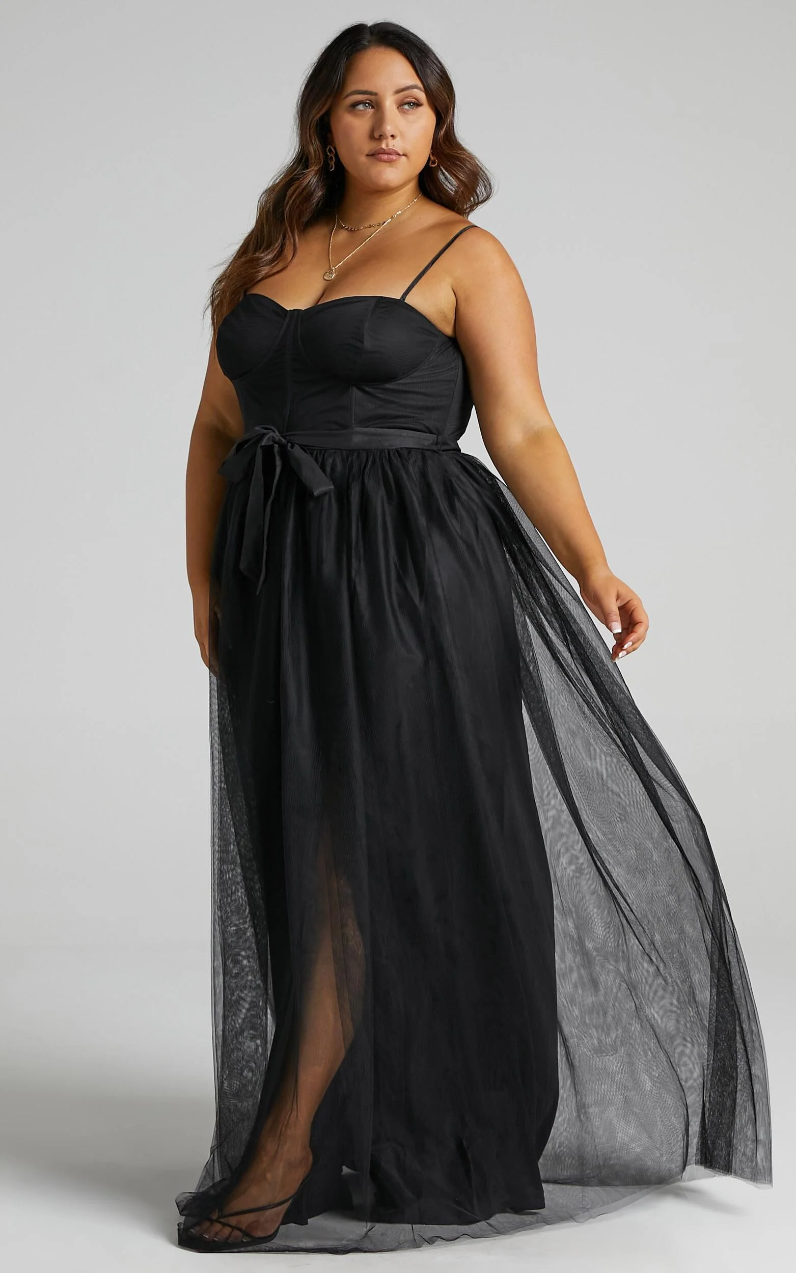 At The Altar Midi Dress - Bodice Dress in Black
