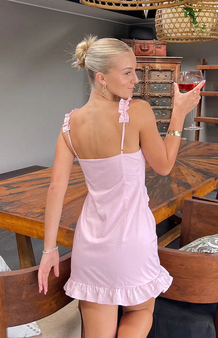 Elara Light Pink Mini Dress