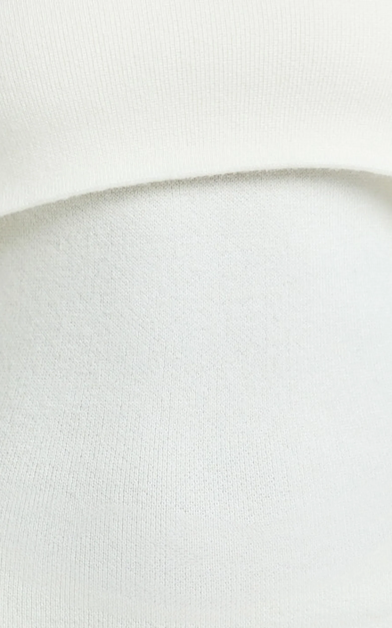 Karina Midi Dress - Long Sleeve Folded Off Shoulder Asymmetric Dress in Cream