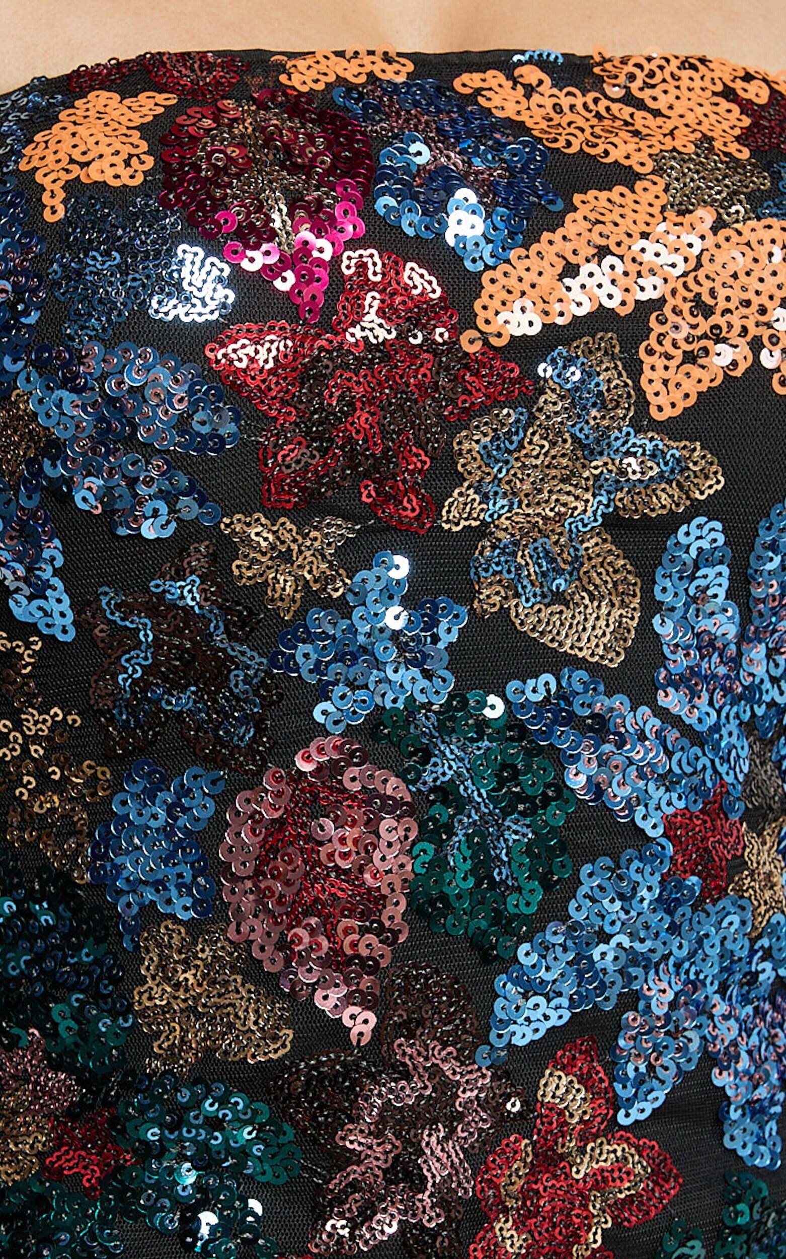 Frederica Mini Dress - Strapless Sequin Dress in Multi