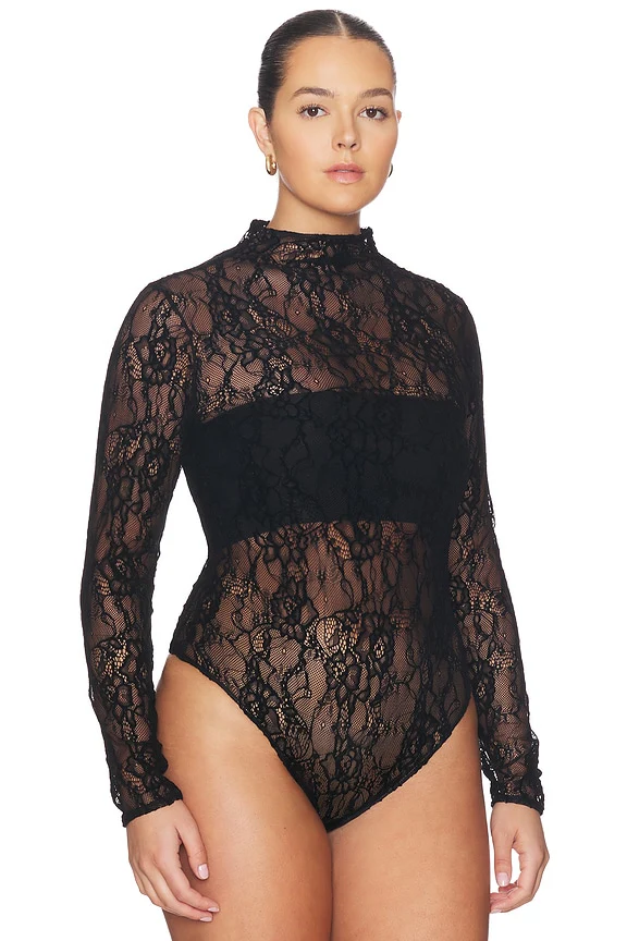 Lace Mock Neck Bodysuit