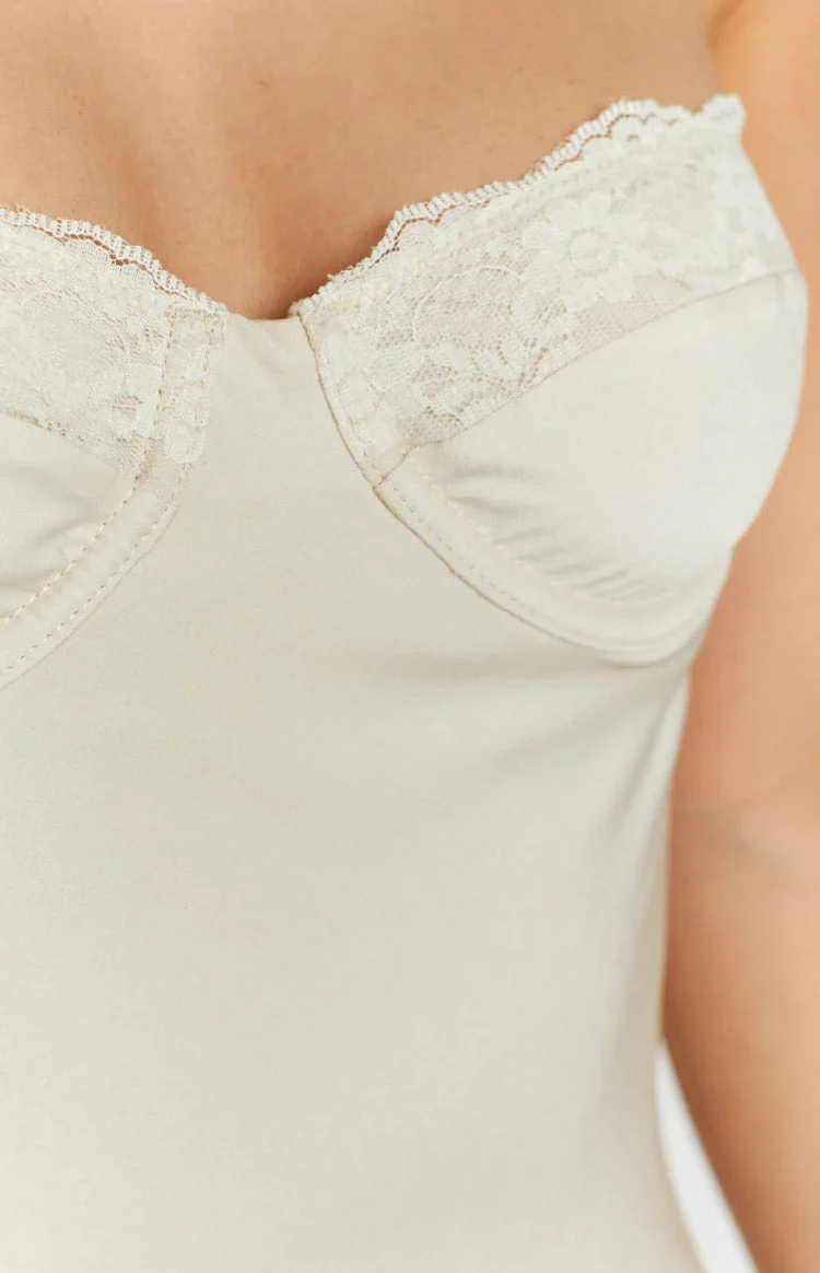 Mariana Cream Lace Bust Midi Dress