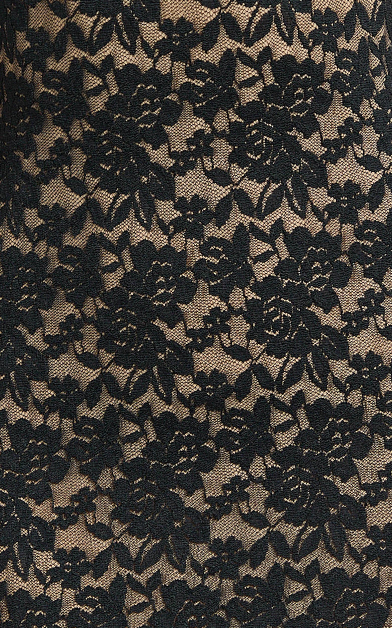 Emma Midi Dress - Lace Cap Sleeve Bodycon Dress in Black