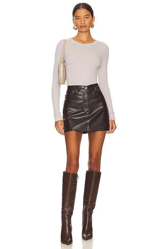 Silk Knit Long Sleeve Tuck Top