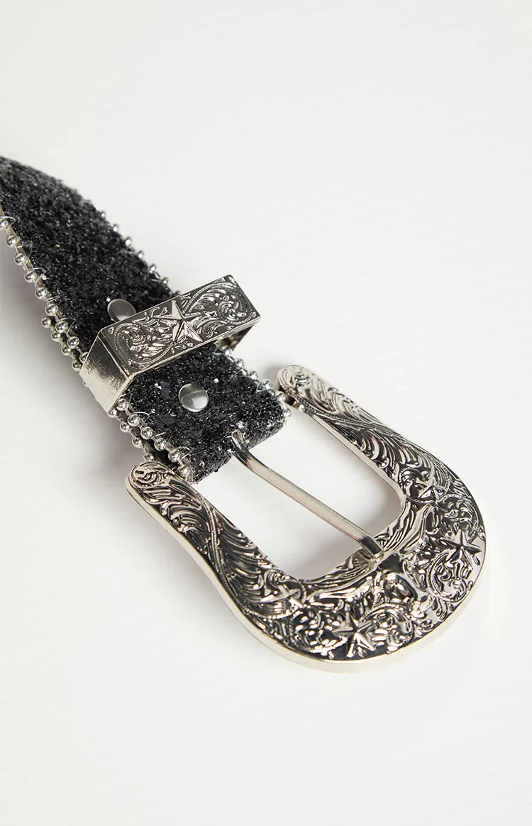 Western Black Sparkle Belt