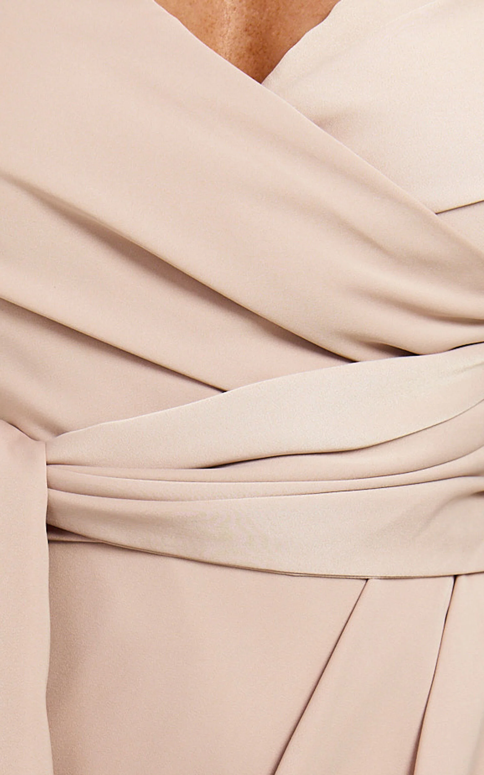 How Will I Know Midi Dress - Wrap Waist Tie Tulip Hem Dress in Champagne