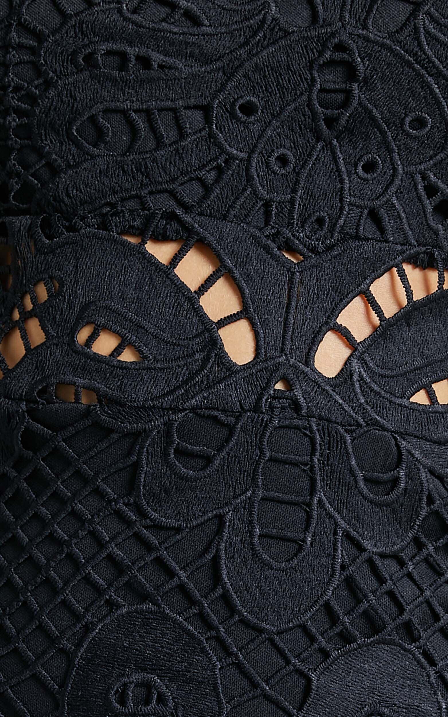 Kiss Me Now Mini Dress - Long Puff Sleeve Dress in Black Lace