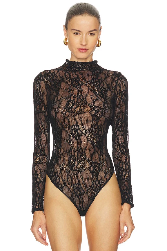 Lace Mock Neck Bodysuit